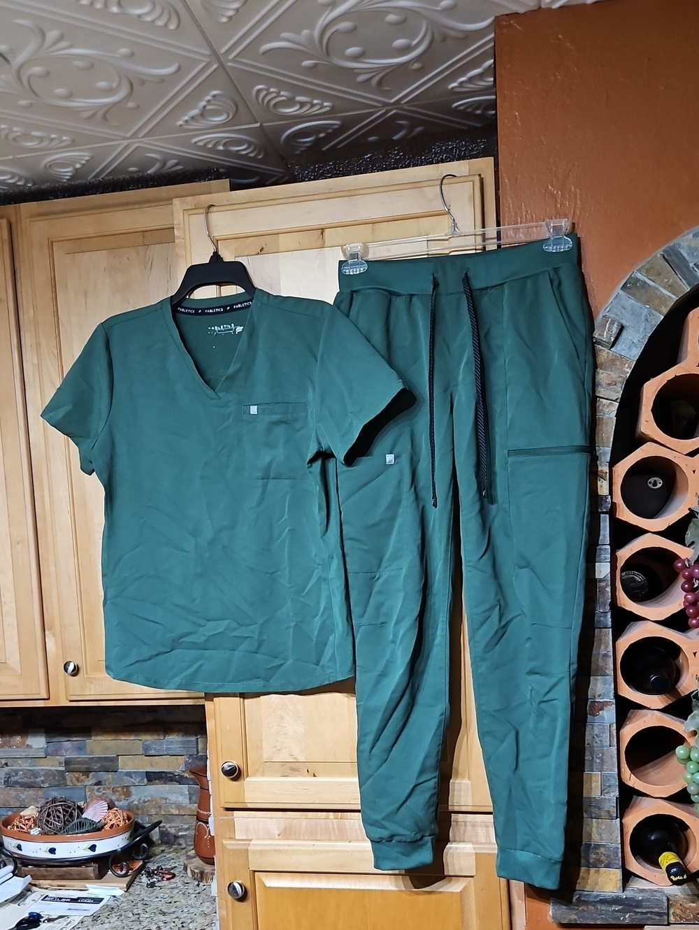 Fabletics Green Scrubs Scrub Set Jogger